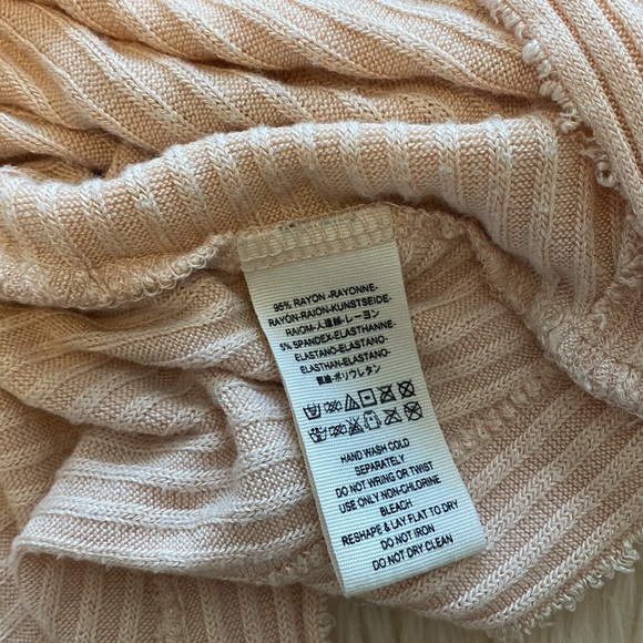 Free people mock neck ribbed knit sweater blush pink - Picture 7 of 8